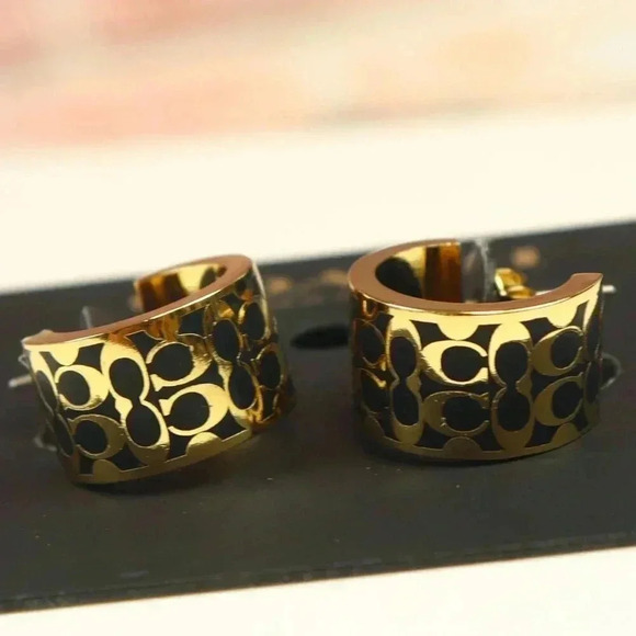 Coach C7770 Women's Hoop Earrings CI905 GD/WT - Picture 1 of 5